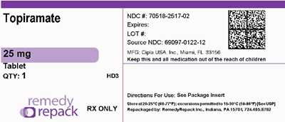 Topiramate 25mg 70518 2517 02